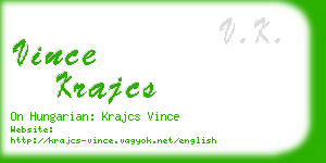 vince krajcs business card